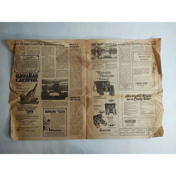 Vintage 1960s Tulsa World Frontier Airlines Advertisement Travel Vacation Ad - Picture 3 of 6